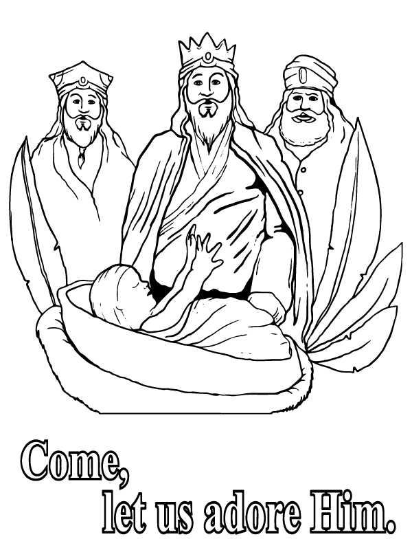 The Three Wise Men and Newborn Baby Jesus
