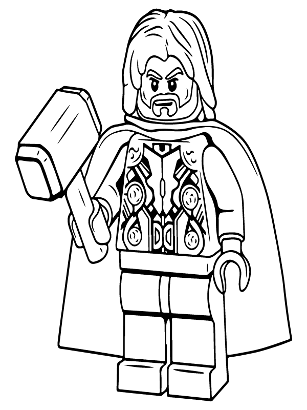 Thor Lego Avengers Coloring Page