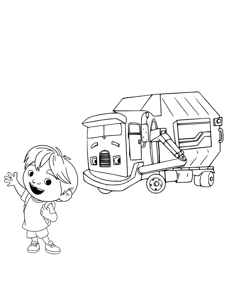 Trash Truck and Kid