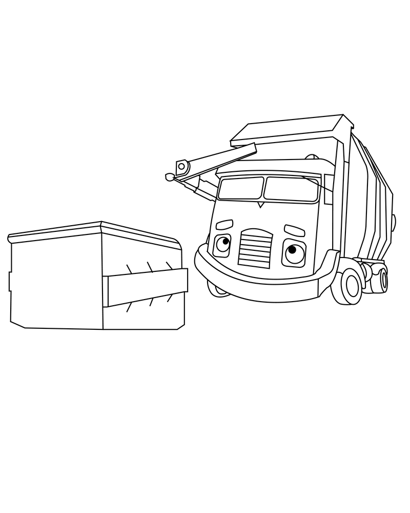 Trash Truck Coloring Page for Kids