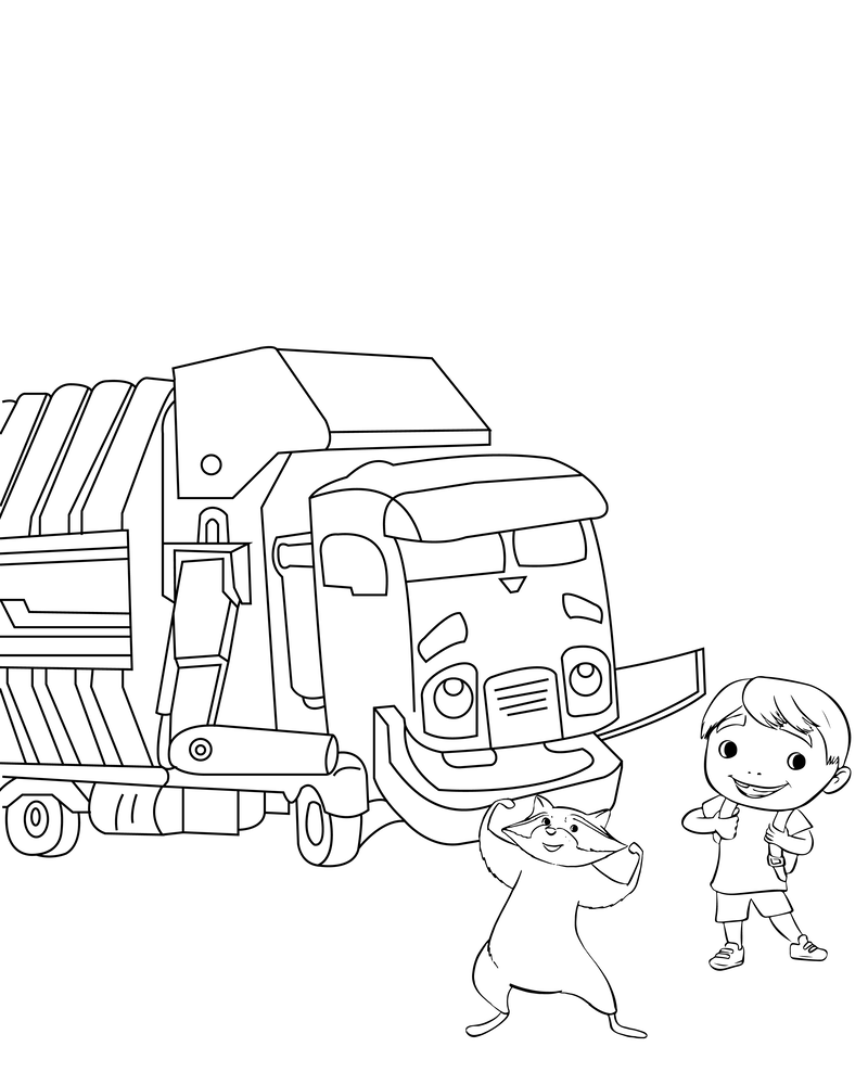 Trash Truck TV Show Toy Coloring Sheet for Kids