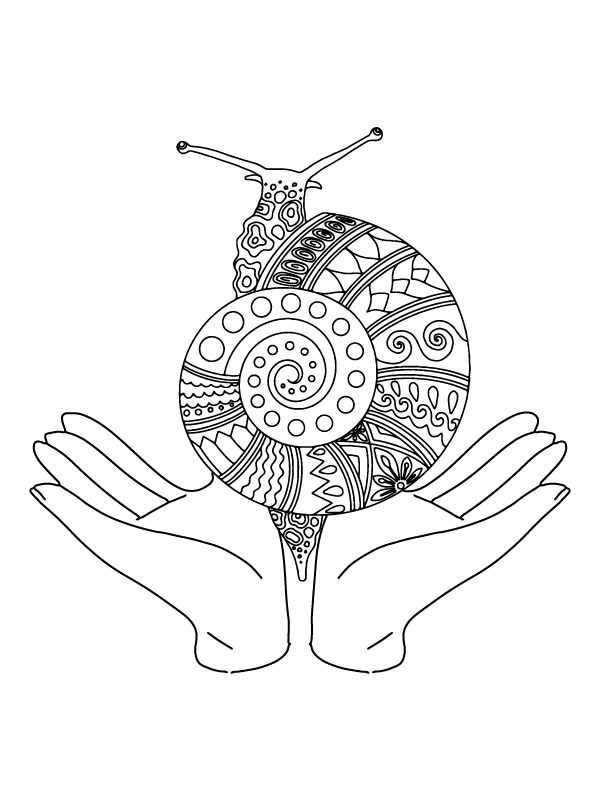 Tribal Snail Coloring Page