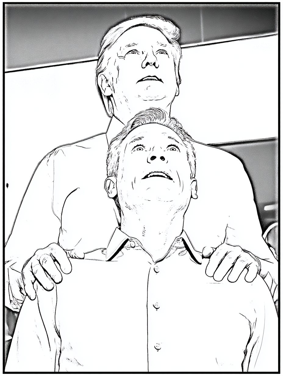 Trump Kiss Cam Coloring Sheet – Viral Meme Line Art