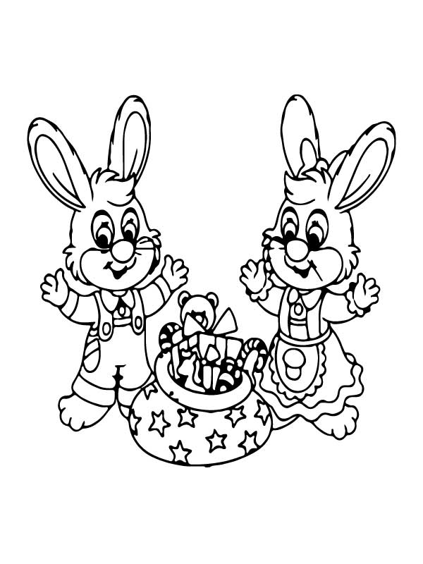 Two Christmas Rabbits