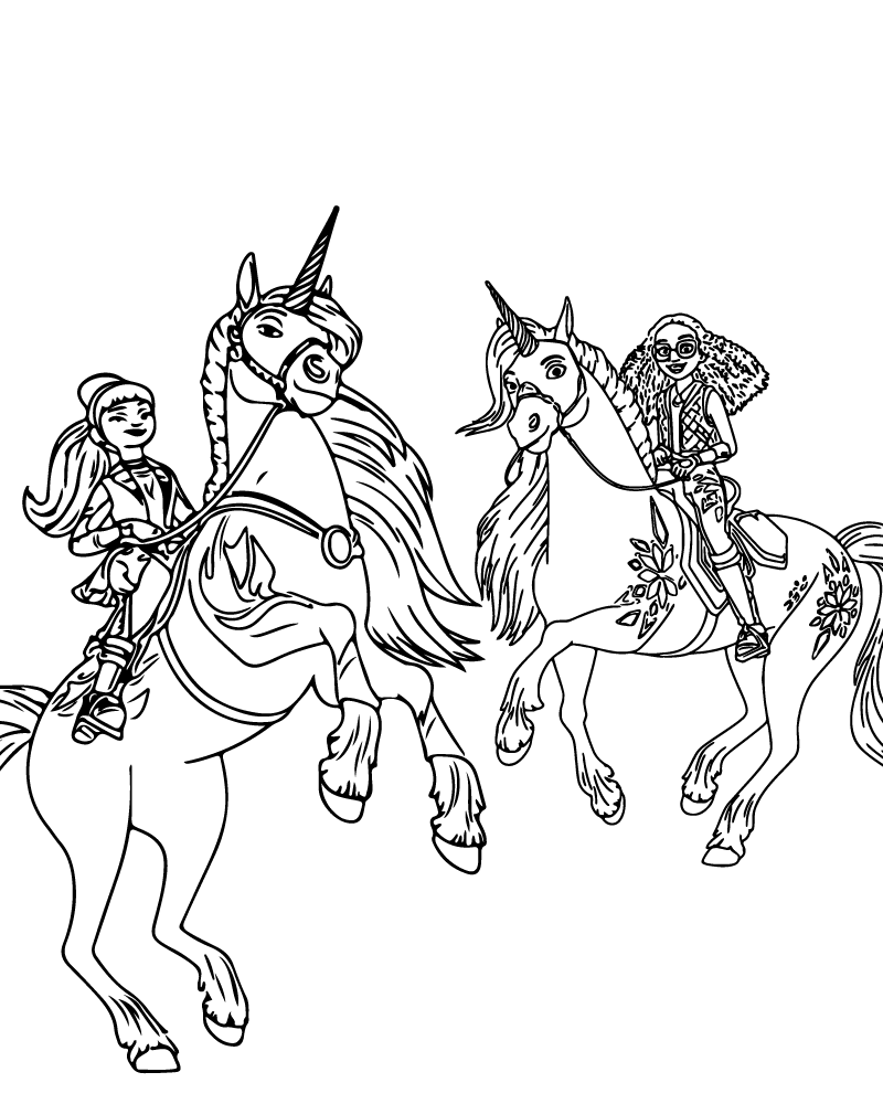 Unicorn Academy Characters Riding Horses