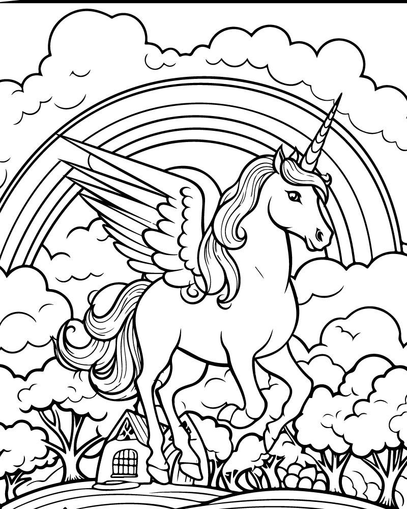 Einhorn und Regenbogen