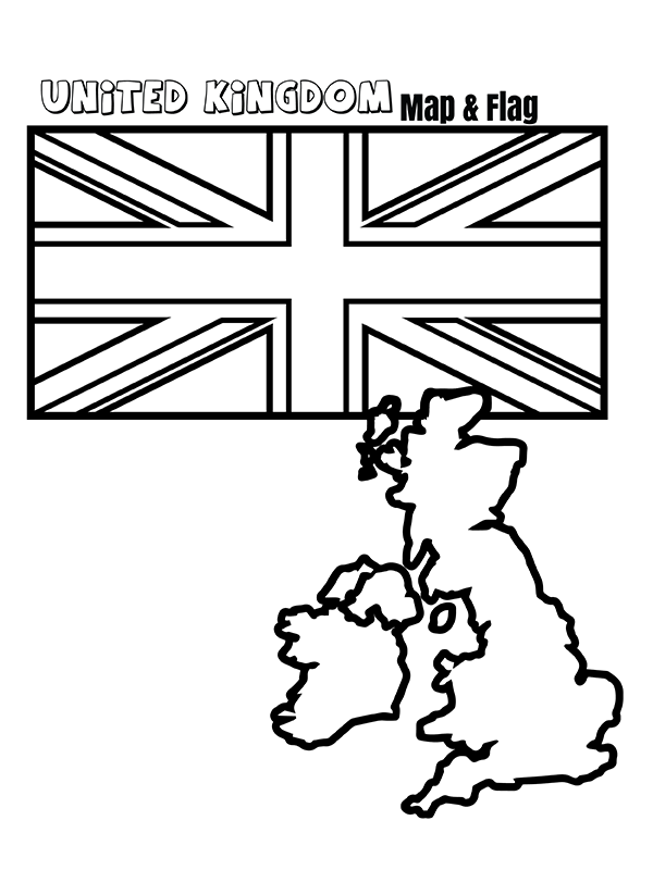 United Kingdom Flag and Map