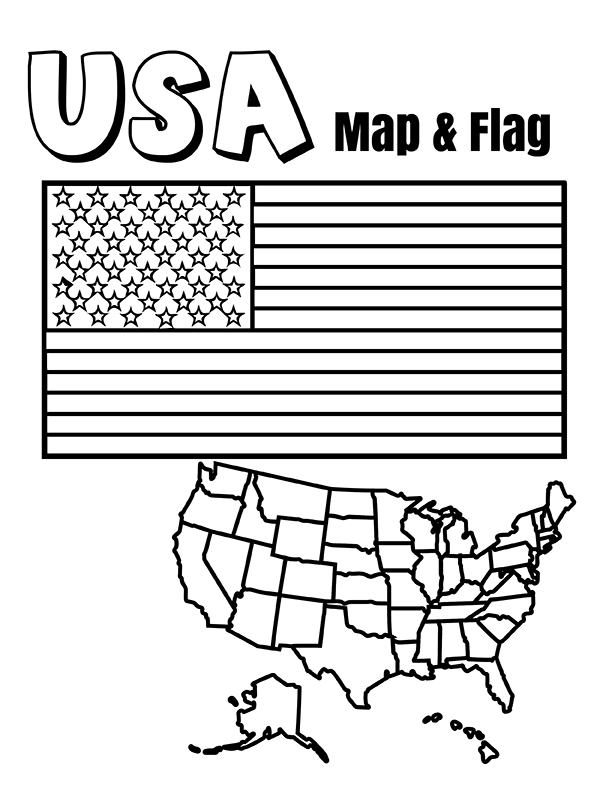 USA Flag and Map