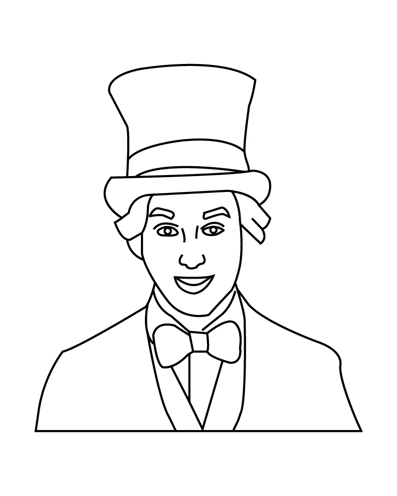 Willy Wonka Coloring Page for Children