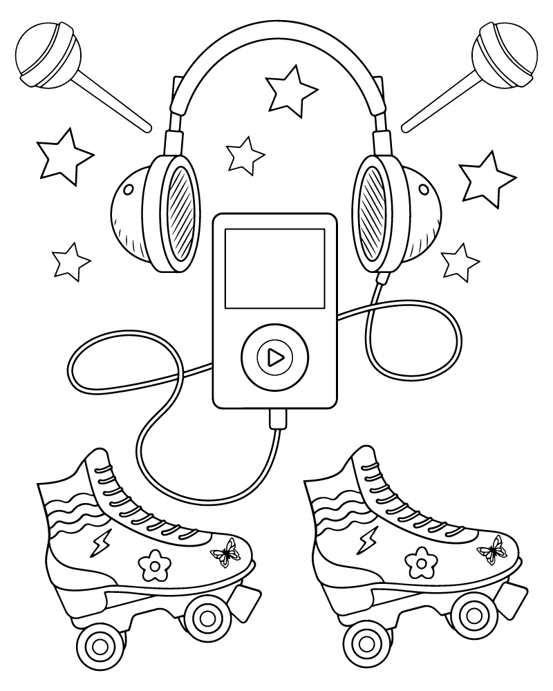 Y2K Skate Shoes e Mp3 Player