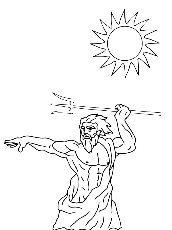 Zeus Throwing a Trident Under the Sun