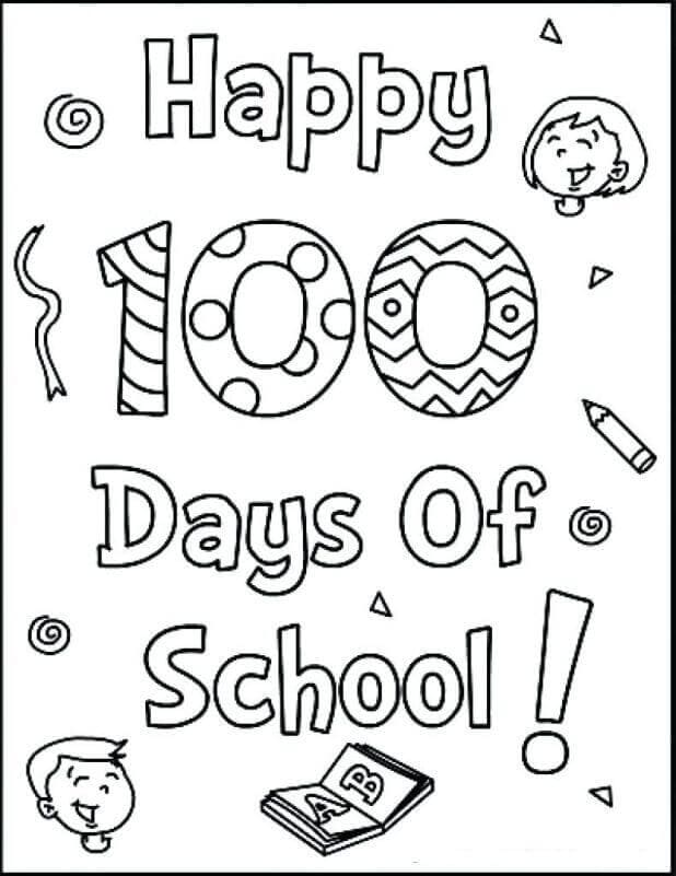 Printable 100th Day Of School Coloring Page Free Printable Coloring 