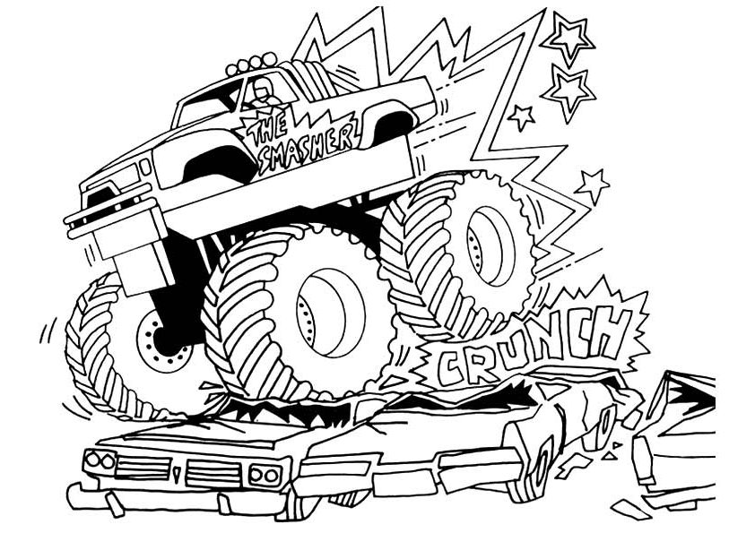 Taz Monster Truck coloring page