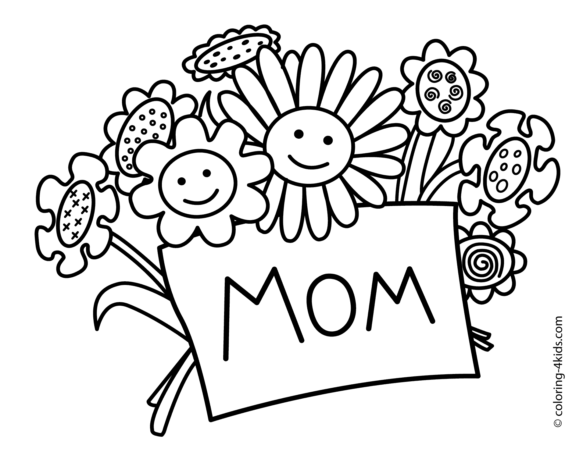 Happy Mom's Day Coloring Page Free Printable Coloring Pages for Kids