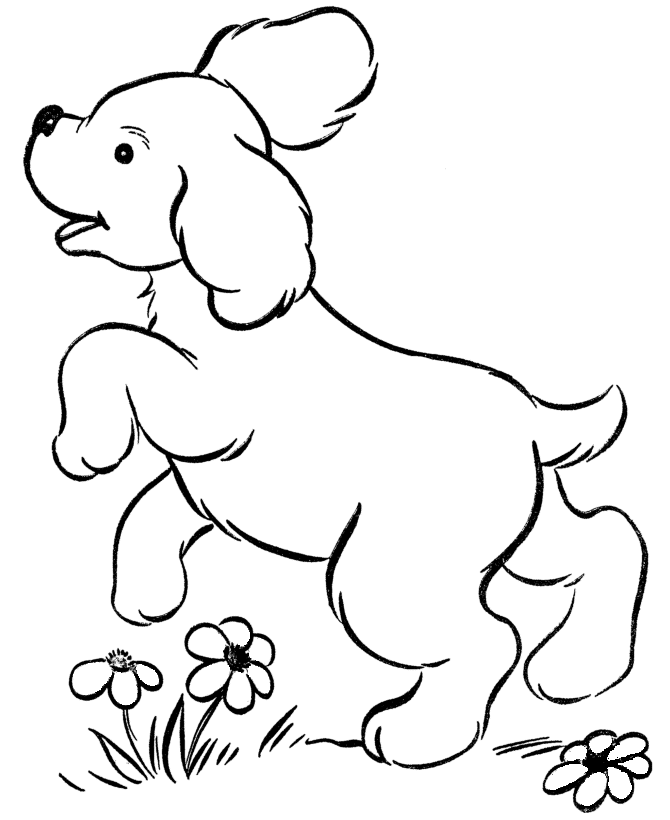 Dog With Flowers Coloring Page Free Printable Coloring Pages For Kids
