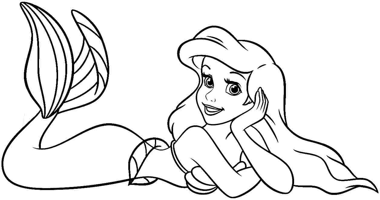 Beautiful Little Mermaid Coloring Page - Free Printable Coloring Pages