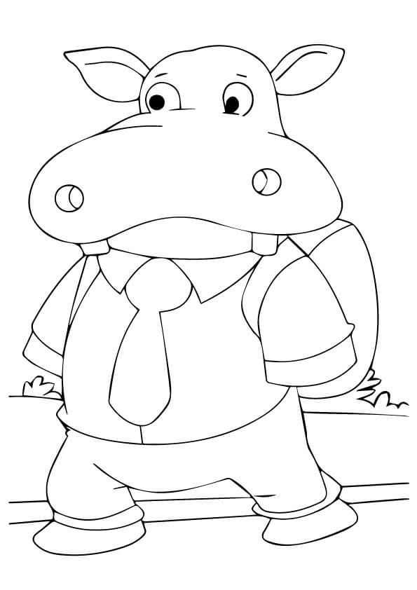 Cute Hippo Coloring Page - Free Printable Coloring Pages for Kids