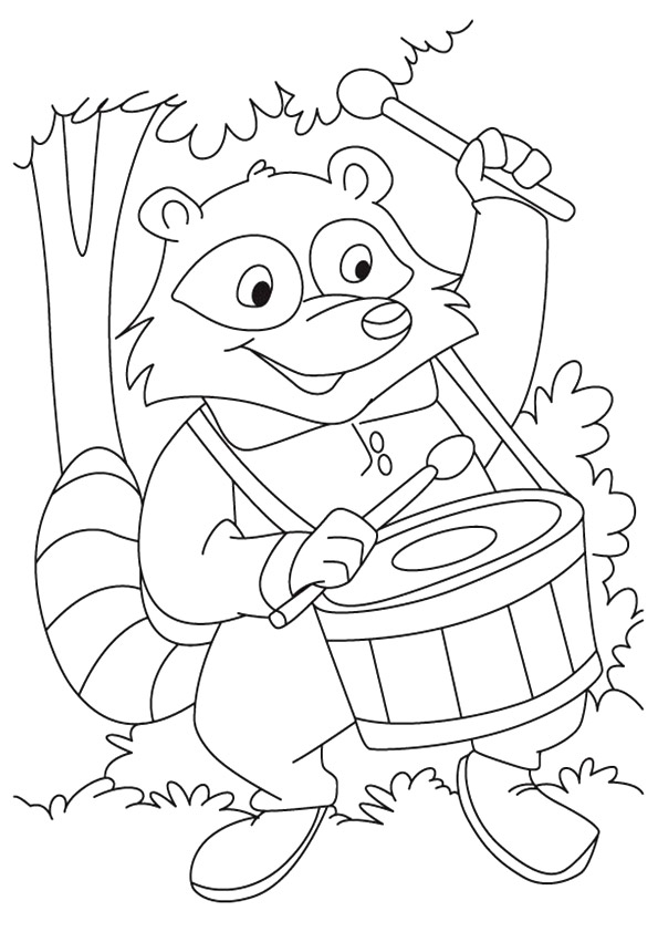 Cartoon Raccoon Coloring Page - Free Printable Coloring Pages for Kids