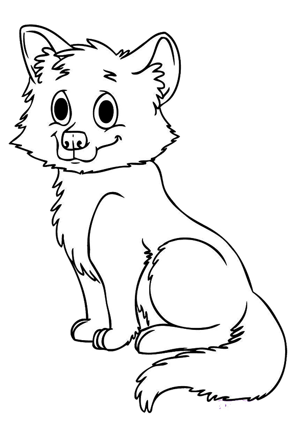 fox coloring pages for kids - Clip Art Library