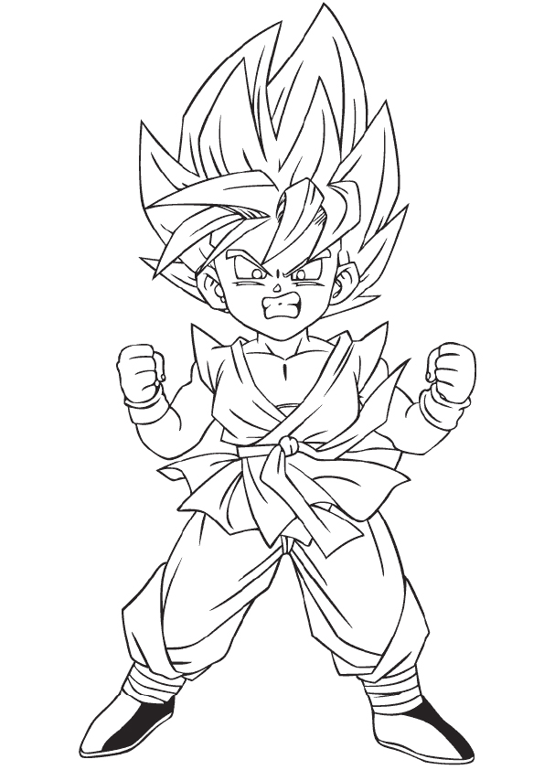 Chibi SSJ4 Gogeta Smiling Coloring Page - Free Printable Coloring