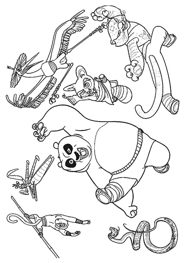 Po With His Friends Coloring Page - Free Printable ...