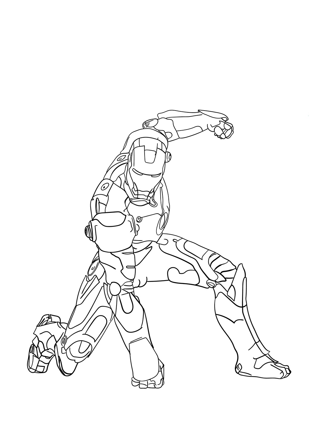 Iron Man Fighting Coloring Page - Free Printable Coloring Pages for Kids