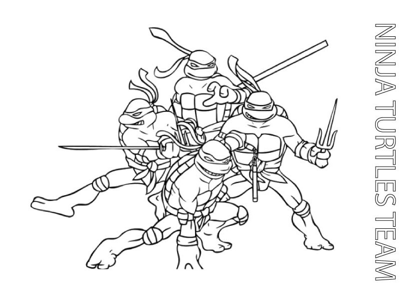 Ninja Turtles Team Coloring Page Free Printable Coloring Pages For Kids