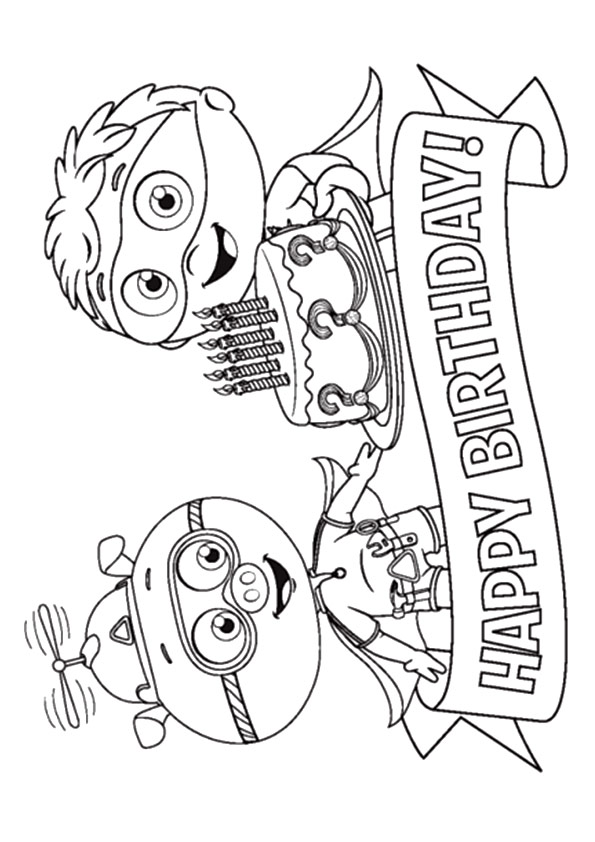 Happy Birthday Super Why - Coloring Pages