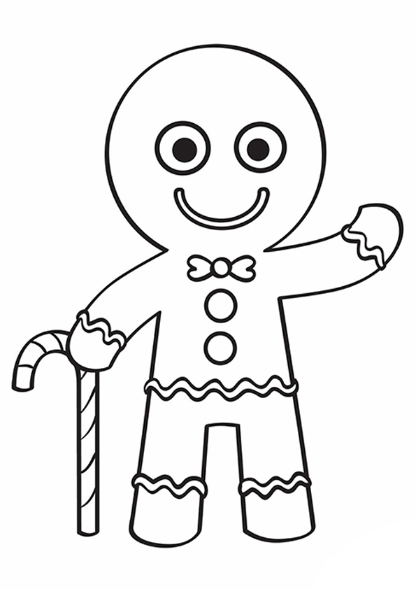 Gingerbread Man Coloring Page - Free Printable Coloring Pages for Kids