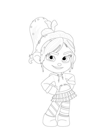 Vanellope von Schweetz Coloring Page - Free Printable Coloring Pages
