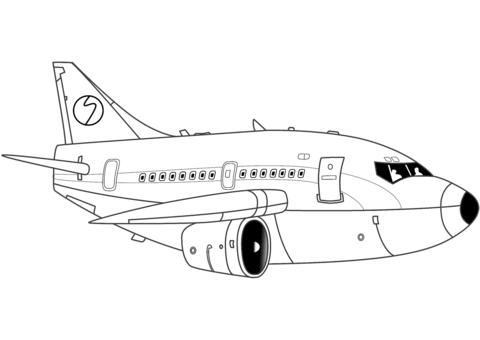 Cartoon Airplane Coloring Page - Free Printable Coloring Pages for Kids
