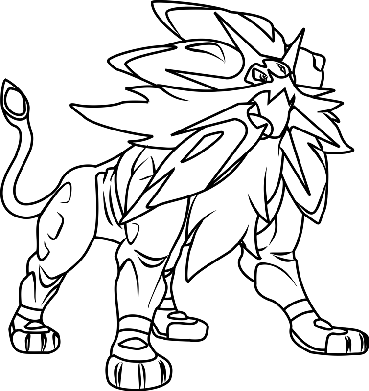 Solgaleo Legendary Pokemon Coloring Page Free Printable Coloring Pages For Kids