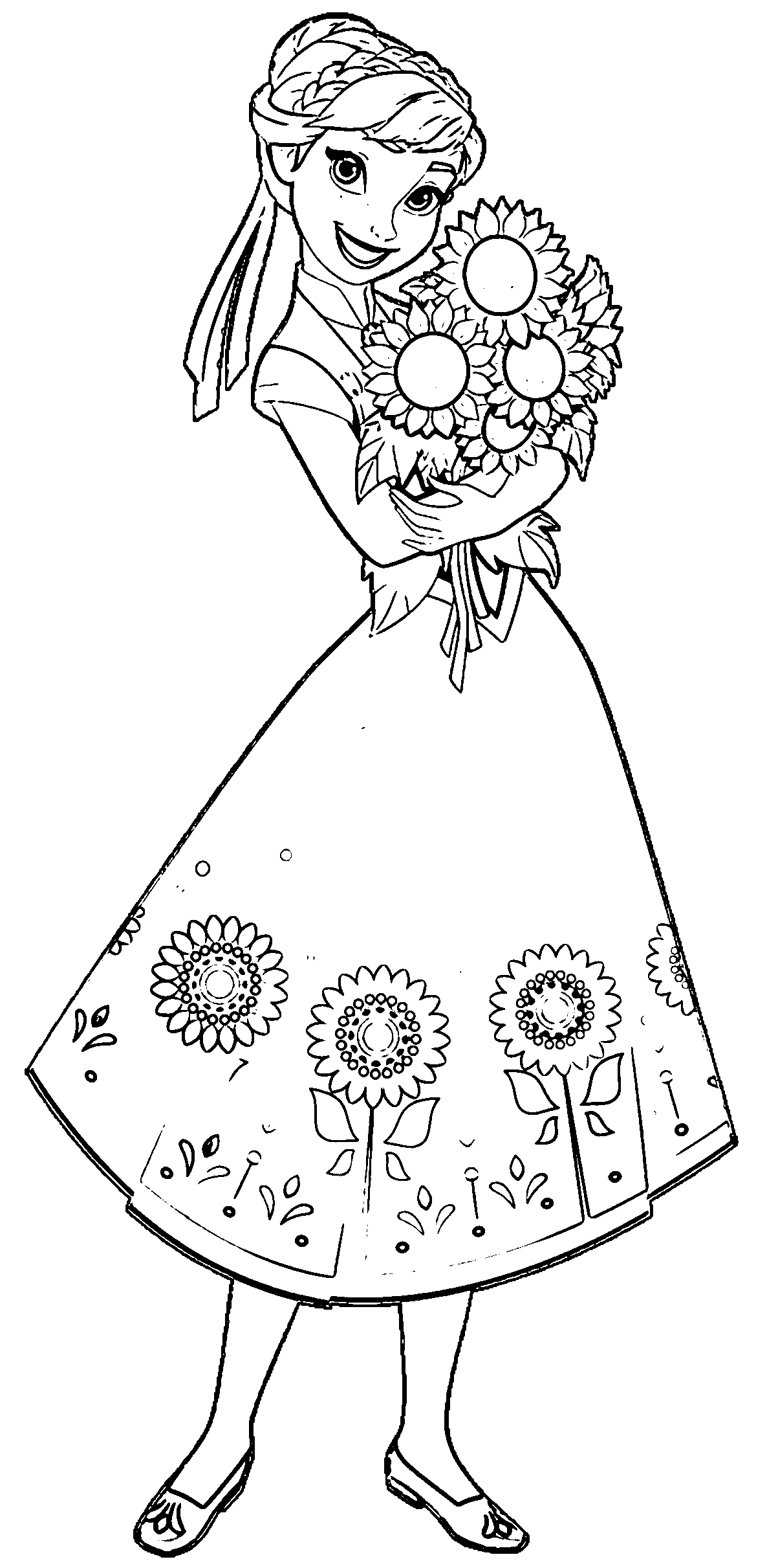 Anna mit einem schönen Blumenstrauß