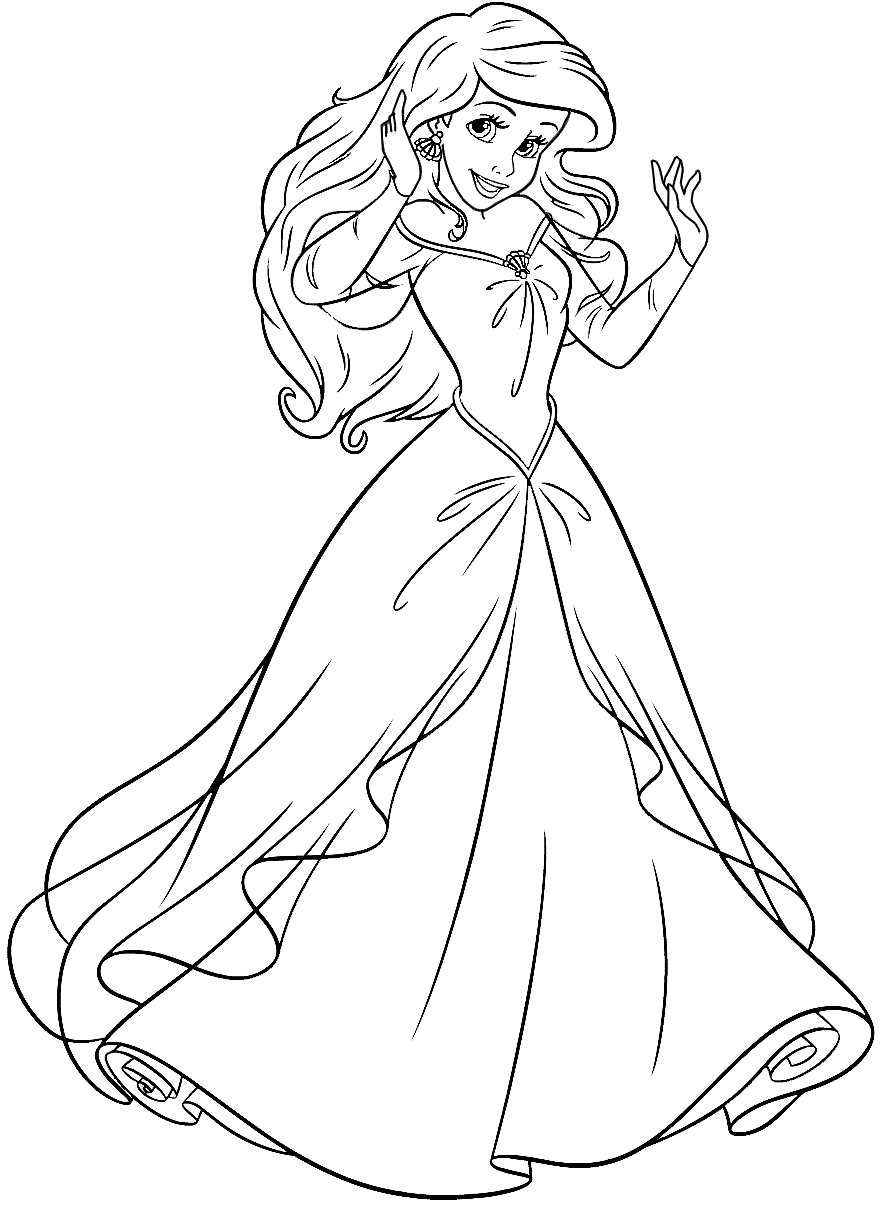 Beautiful Ariel Coloring Page   Free Printable Coloring Pages for Kids