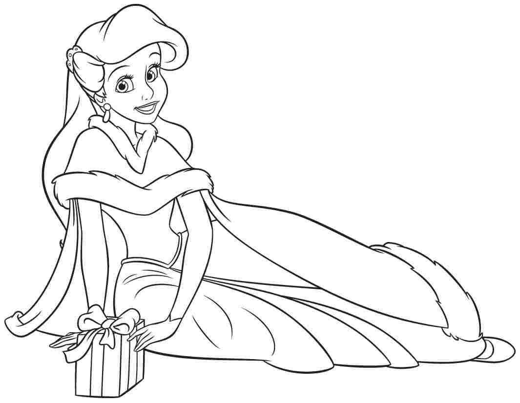 Ariel With A Gift Coloring Page   Free Printable Coloring Pages ...