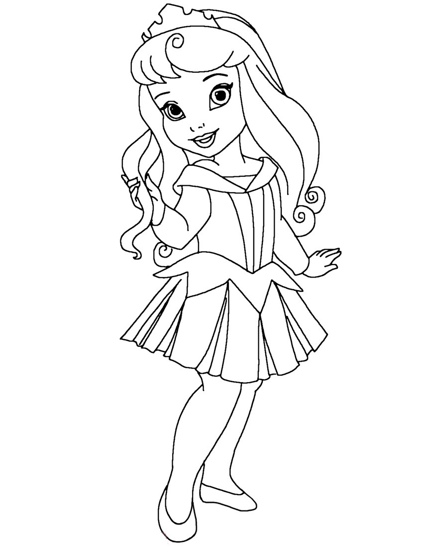 Chibi Aurora Coloring Page - Free Printable Coloring Pages for Kids