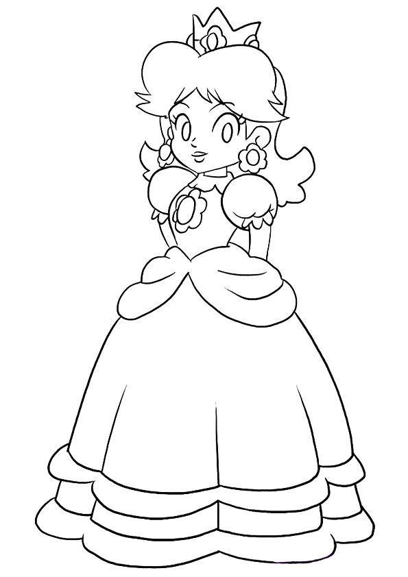 Princess-Peach Coloring Page - Free Printable Coloring Pages for Kids