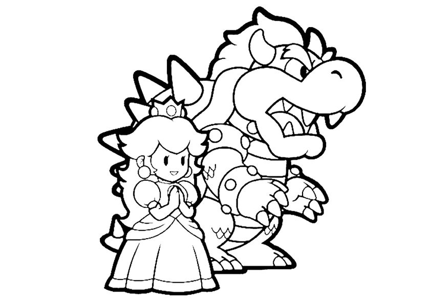 Princess Peach Coloring Pages.