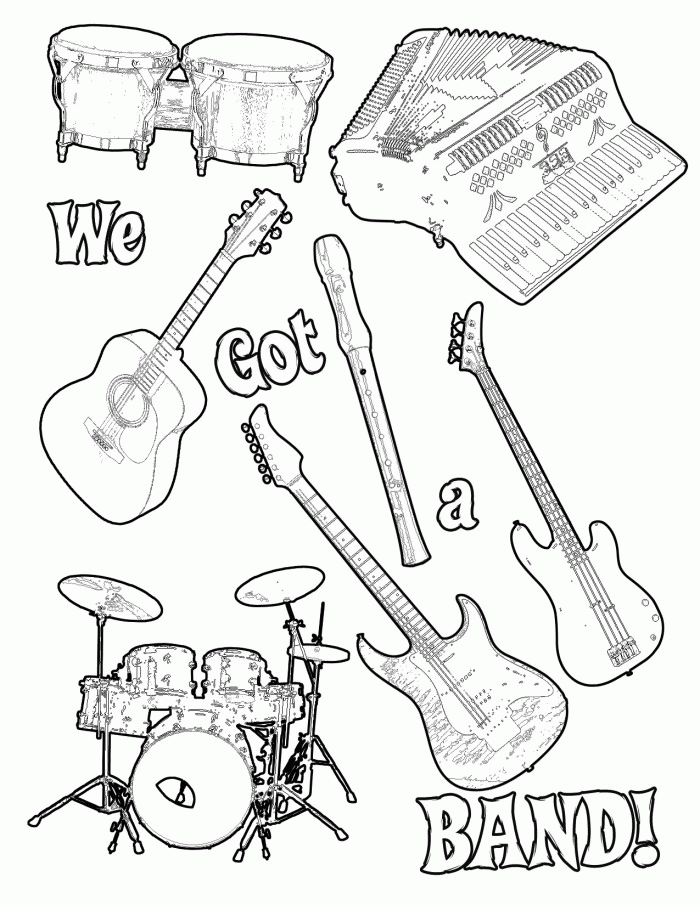 Music Instruments Coloring Page Free Printable Coloring Pages for Kids