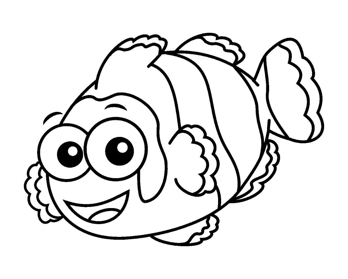 Nemo Fish Drawing For Kids