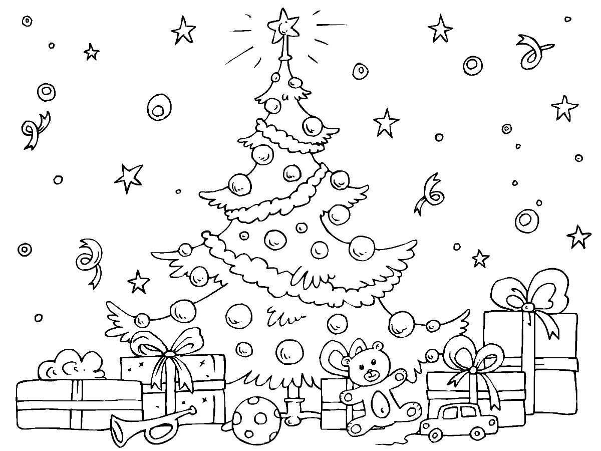 Christmas Tree Coloring Page - Free Printable Coloring Pages for Kids