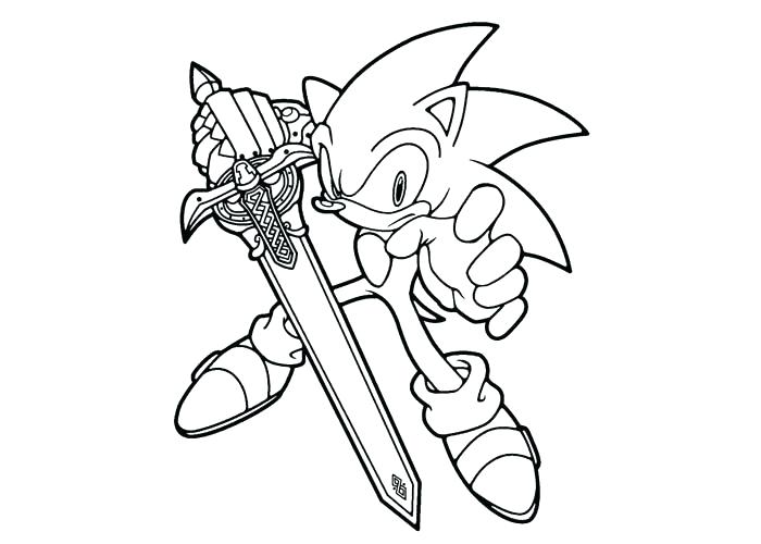 sonic with sword coloring page  free printable coloring