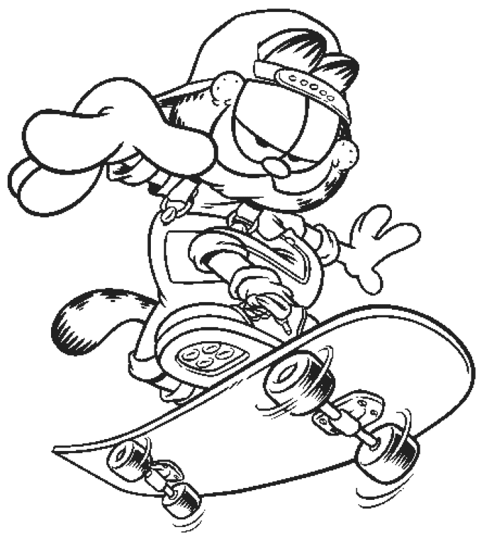Garfield Skateboarding
