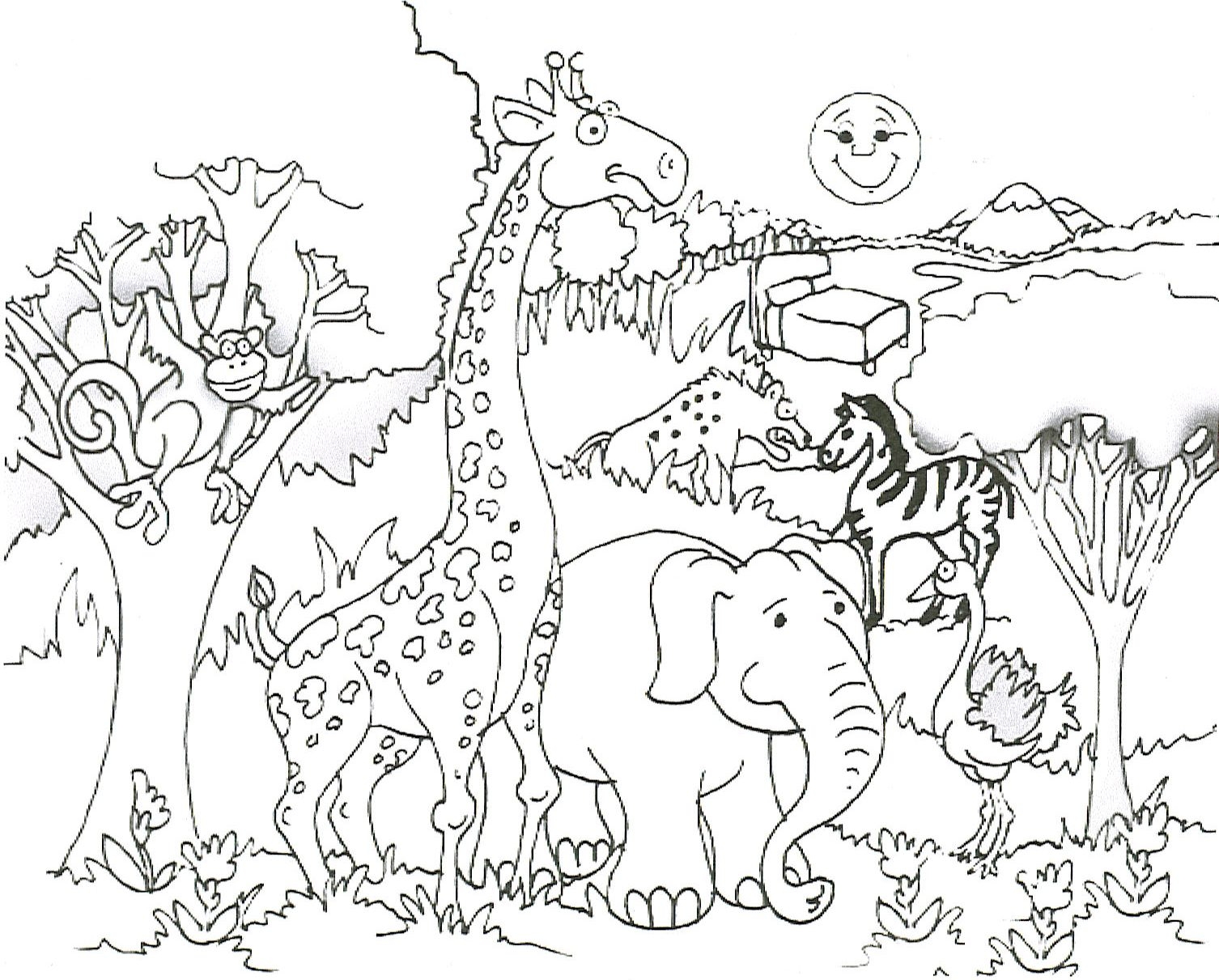 Giraffe And His Friends Coloring Page   Free Printable Coloring ...