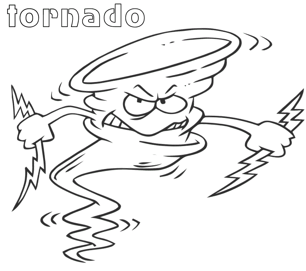 Tornado irritado dos desenhos animados