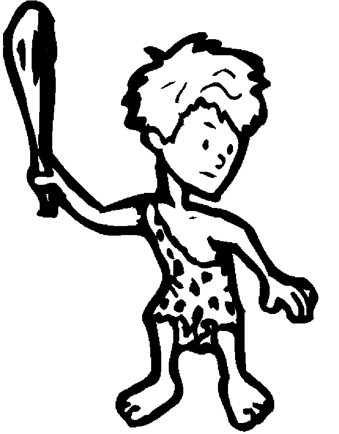 Caveman Boy Coloring Page - Free Printable Coloring Pages for Kids