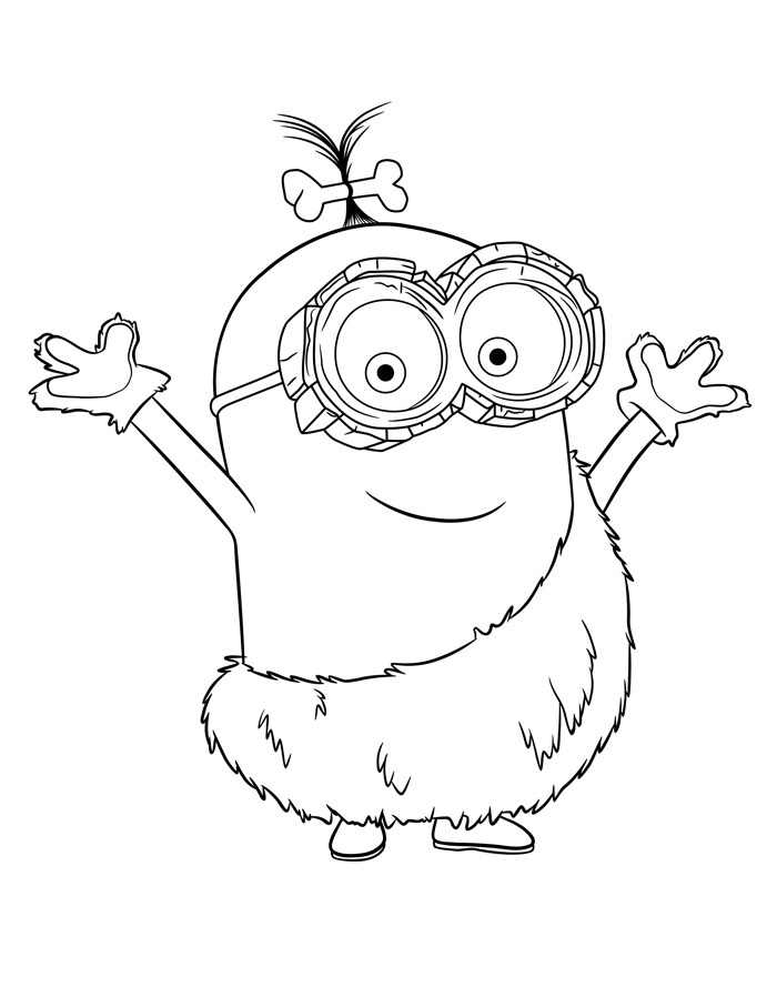 caveman minion coloring page free printable coloring pages for kids