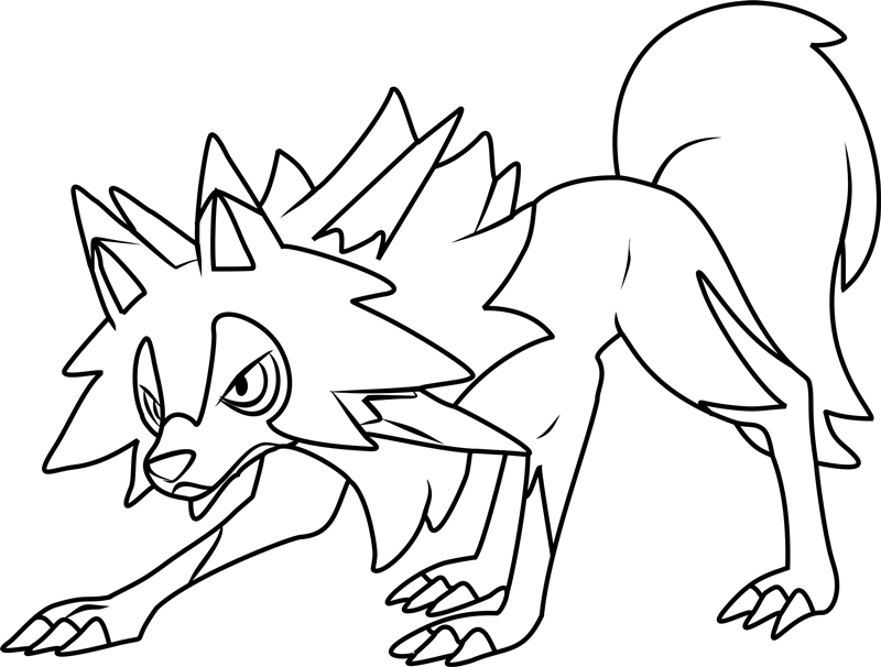 Lycanroc Pokemon Coloring Page Free Printable Coloring Pages For Kids
