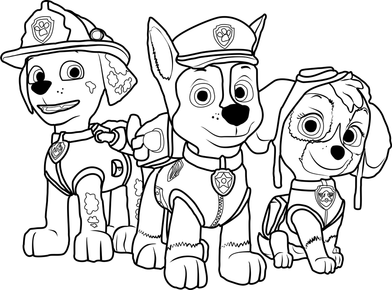 PAW Patrol Coloring Page - Free Printable Coloring Pages for Kids