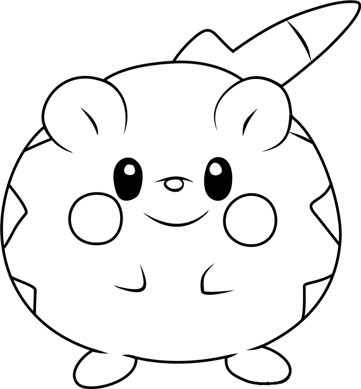 Togedemaru Smiling Coloring Page - Free Printable Coloring Pages for Kids